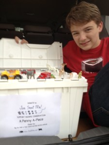 For a penny donation JoeBites made $60 -- or about 600 "guys." The money will be sent to CARE and the Nature Center.